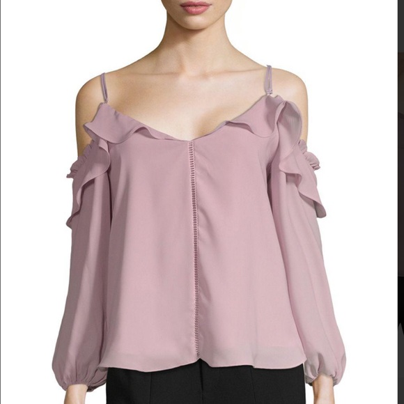 Parker Women's Pink Ruffled Cold-shoulder Top - Picture 3 of 7